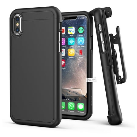 iPhone XS Belt Clip Holster Case Slim Cover with Clip (Slimshield) Black