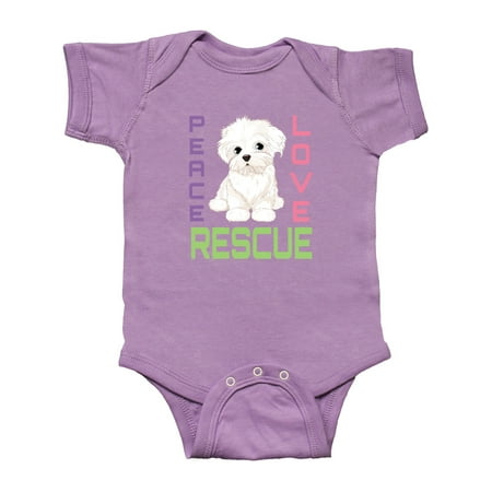 

Inktastic Rescue Dogs Peace Love Rescue Gift Baby Girl Bodysuit