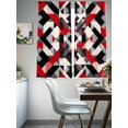 thumbnail image 4 of Abstract Crystal Effect Sheer Curtains for Living Room Bedroom, Light-filtering Sheer Curtain, Red Black Seamless Stitching Rod Pocket Voile Window Treatment Drapes, 52’’Wx63’’L, 2 Panels Set, 4 of 7