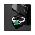 thumbnail image 4 of Gem Stone King 925 Sterling Silver Green Nano Emerald and White Topaz Ring for Women (0.64 Cttw, Available in Size 5, 6, 7, 8, 9), 4 of 4