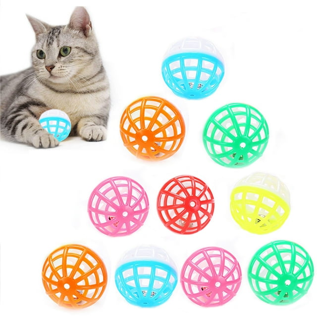 10PCS Cat Ball Toy Hollow out Cat Training Toy Cat Interactive Toy Cat Bell Toy