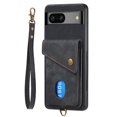 thumbnail image 4 of Nalacover for Google Pixel 7, Slim Case Wallet with Credit Card Holder, Back Flip Premium Leather Magnetic Clasp Kickstand Wirst Hand Strap Shockproof Cover for Google Pixel 7, Black, 4 of 7