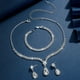 thumbnail image 1 of Conjunto de joyería de boda para dama de honor, conjunto de joyería de plata con diamantes de imitación, collar de cristal para novia, pendientes para mujer, fiesta de graduación, 1 of 5