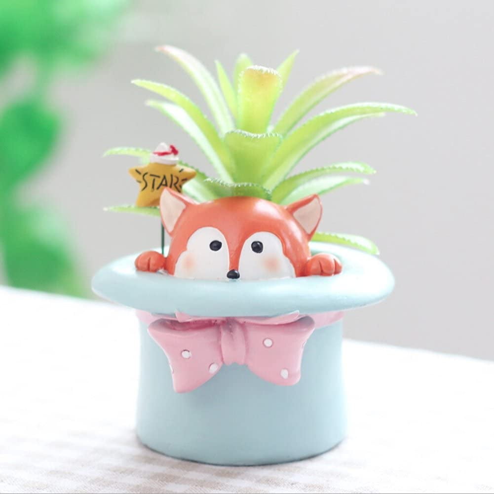 Cute Upside Down Bear Succulent Pots with Drainage Resin