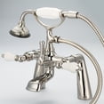thumbnail image 2 of Water Creation Brass Tub Faucets w/ Porcelain Lever Handles - Polished Nickel, 2 of 4