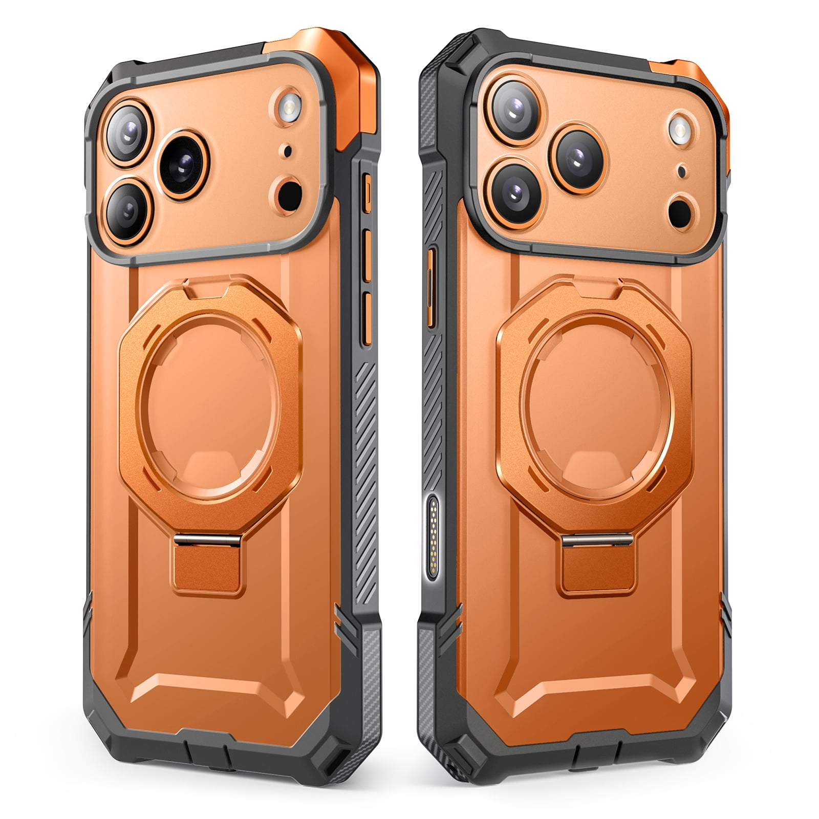 SUPCASE Unicorn Beetle Grip for 2025 iPhone 17 Pro Max 6.9" Case with Camera Control Button with Kickstand Rugged Shockproof Anti-Slip Grip Case [Compatible with MagSafe] Magnetic Phone Cover, Coral