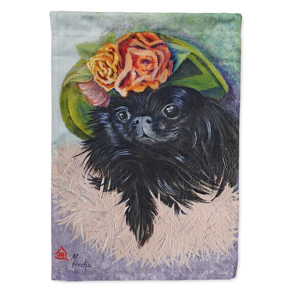 Black Pekingese Flag Canvas House Size