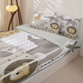 thumbnail image 3 of Homewish Cute Lion Animal Zipper Twin Comforter Sets with Fitted Sheet and 2 Pillowcases for Kids, Cartoon Zebra Zipper Bedding Set, Gray Reversible, 4 Pieces, 3 of 6