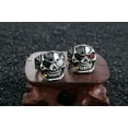 thumbnail image 3 of GKNET Mens Vintage Stainless Steel Gothic Skull Smoking Bullet Biker Ring, 3 of 6