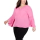 thumbnail image 1 of Blusa de manga acampanada INC para mujer rosa 3X, 1 of 1