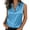 Light Blue, variant on Women's Satin Sleeveless Blouse, Collared V-Neck Button-Down Top with Silky Fabric, Elegant Office & Party Wear Gray L