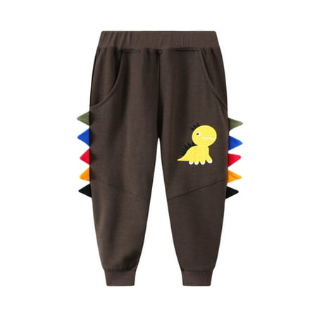 

Dadaria Toddler Sweatpants 1-9Y Toddler Kids Baby Boys Cartoon Dinosaur Printed Warm Pants Trousers Pants Brown 130 Toddler