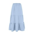 thumbnail image 6 of Zshosam Womens Midi Length Skirt Casual Flowy A Line Skirts with Pockets(Light Blue,XXL), 6 of 6