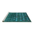 thumbnail image 2 of Ahgly Company Machine Washable Indoor Rectangle Solid Turquoise Blue Modern Area Rugs, 4' x 6', 2 of 4