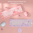 thumbnail image 4 of Retro Typewriter Keyboard Mouse Set, 104Keys Full Size Keyboard 1600 DPI Optical Mouse, 2.4G Cordless Mechanical Round Keycap Keyboard Mouse For  For OS X, 4 of 8