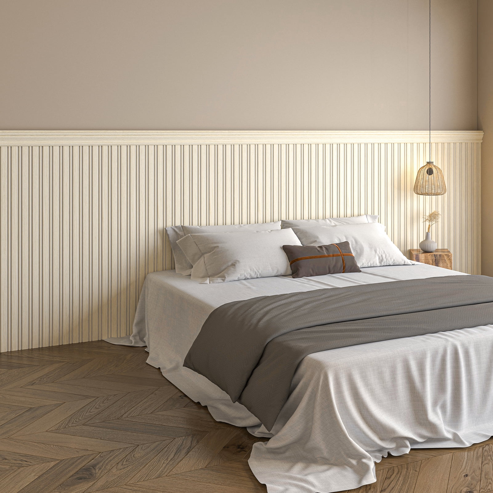 Art3dwallpanel DIY Board & Batten Wall Kit - 9.84" W x 37.8" L Polystyrene Wainscoting Panels for Instant Room Makeover,Easy Installayion,, 31 Sq Ft/Box