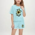 thumbnail image 2 of BXSRUTA Boys and Girls 2 Piece Outfit Sets Soft Breathable Summer Casual Round Neck Short Sleeve T-Shirt with Elastic Waist Shorts, 2 of 8