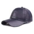 thumbnail image 6 of Dyfzdhu Leather Baseball Cap Men Women Adjustable Peaked Blue, 6 of 6