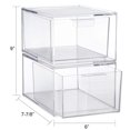 thumbnail image 4 of Monstrate Organizador de cajones transparente de 2 piezas, superficie lisa, línea fluida, sin rebabas, buena sensación de mano, apilable Almacenamiento y organización del hogar, 4 of 6