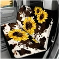thumbnail image 3 of Jeiento Sunflower Car Seat Cover Cow Print Car Headrest Covers Steering Wheel Cover Seat Belt Cover Cup Holders Car Center Console Pad Key Ring, Pack of 14 Automobile Interior Accessories Decor, 3 of 7