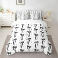 thumbnail image 2 of Homewish Cute Bowknot Bedding Comforter Set 7-Piece for Teens Female Women,Polka Dots King Bedding Sets,Black White Ultra Soft Bed Sheets,Super Cozy Room Decor,Reversible, 2 of 8