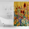 thumbnail image 4 of Small Stall Shower Curtain 36x78 Inch Narrow Half Size Colorful Sunflower Bath Curtains Bathroom Decor Farmhouse Botanical Floral Waterproof Fabric Shower Curtain Set with Hooks 36 Inch, 4 of 6