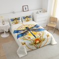 thumbnail image 4 of Erosebridal Lotus Folwer Bedding Twin Comforter Set, Mystic Dragonfly Down Comforter, Mother's Day Decor, Reversible 2pcs, 4 of 7