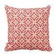 thumbnail image 1 of BOSDECO Housse de Coussin Motif Géométrique Floral Orange Cercles Rouges 16x16 Pouces, 1 of 1