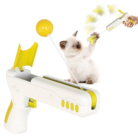 Toy Feather Teaser Funny Manumotive Exercise Toy - Yellow