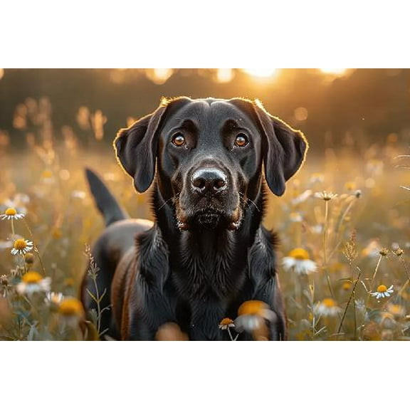 Jigsaw Puzzle 500 Piece for Adults Puzzle 3D Wooden Classic Puzzle Black Labrador Retriever Animal DIY Collectibles Modern Home Decoration Fun Family Games Preschool Toys Gifts