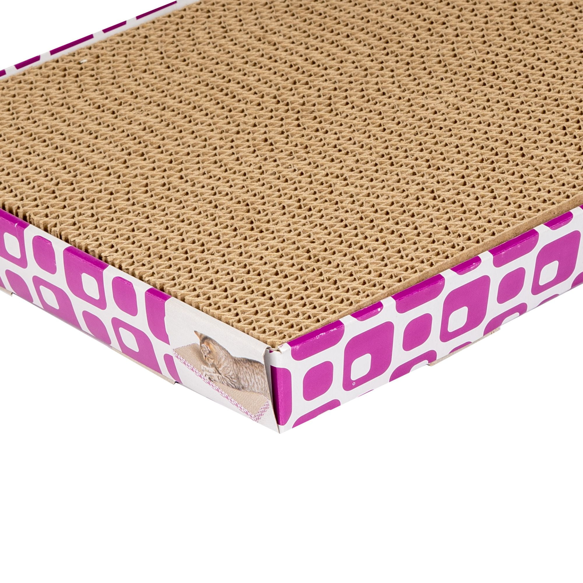 Vibrant Life Durable Corrugated Cardboard Cat Scratching Pad, Multicolored, XL