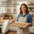 thumbnail image 7 of 3-Piece Gold Baking Sheet Set – Nonstick Carbon Steel with Brush & Scraper, Half, Jelly Roll & Quarter Sizes, 7 of 7