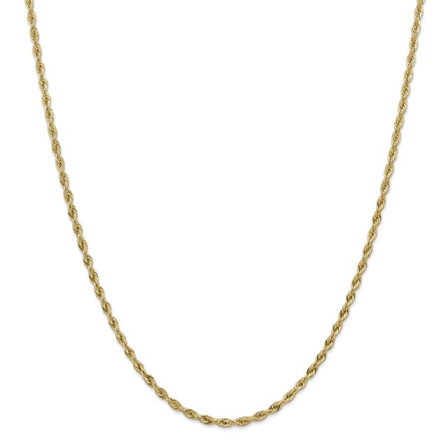 14K Yellow Gold 14ky 3.0mm Semi-Solid Rope Chain 20 Inch