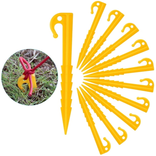 30 estacas de plástico para tienda de campaña, estacas en espiral, estacas para el suelo de la tienda de campaña de jardín, resistentes y duraderas, para accesorios de camping, toldos de camping y