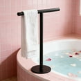 thumbnail image 6 of Hand Towel Holder, Matte Black Bathroom Towel Racks, Countertop Towel Stand, T-Shape Towel Holder for Bathroom Kitchen, Size 11" L x 12" H, 6 of 6