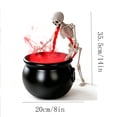 thumbnail image 3 of Halloween Decorations Indoor - Vintage Puking Skeleton Cauldron | Green LED Mist Maker Spooky Black Witch Bowl Halloween Decor for Party Kitchen Mantel Tabletop, Red, 3 of 7