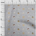 thumbnail image 1 of oneOone Tissu Polyester Lycra Imprimé Herbe & Chiots Chien BTY 56 Pouces de Large, 1 of 1