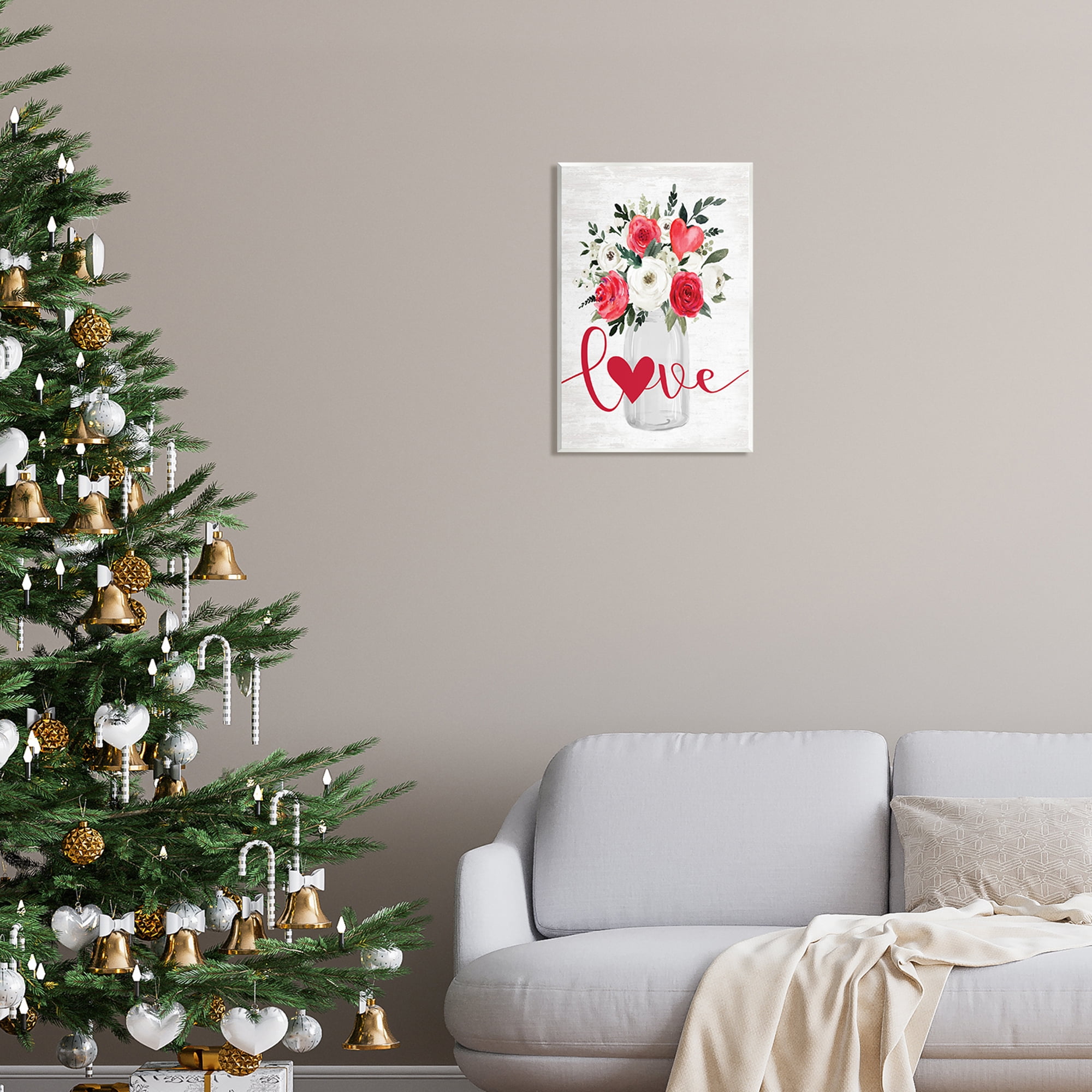 Stupell Industries Floral Valentine's Love Bouquet Botanical & Floral Painting Unframed Art Print Wall Art, 13 x 19