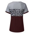 thumbnail image 5 of Pompotops Mode Femme Blouse à Col Rond Imprimé Manches Courtes T-Shirt Hauts d'Été, 5 of 5