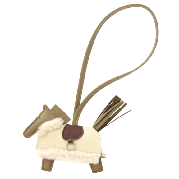 Pre-Owned Hermes Robeo Plush PM, Veau Swift shearling, Anion beige, Malfa, Cl Terre, Ecru, K...