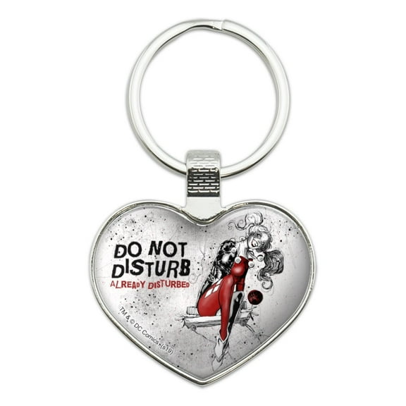 Harley Quinn Already Disturbed Keychain Heart Love Metal Key Chain Ring