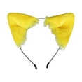 thumbnail image 4 of Diadema con orejas para fiesta, hecha a mano, con pelo sintético, ideal para disfraz de carnaval. Amarillo, 4 of 9