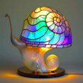 thumbnail image 1 of ORUYROP Creative Painting Glass Resin Mushroom Table Lamp, 5.9 Inch Stained Glass Mushroom Mini Plant Night Light, Bohemian Resin Decorative Bedside Lamp for Bedroom Living Room Home Gift (Col, 1 of 6
