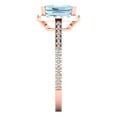 thumbnail image 3 of Solitaire with Accents Engagement Ring for Women - 1.86ct Natural Swiss Blue Topaz in 14K Rose Gold Promise Ring, 3 of 6