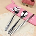 thumbnail image 2 of Sanrio-Juego de vajilla de Hello Kitty para niños, Cute Anime Cartoon Baby Meal, cuchara de Metal, tenedor, palillos, vajilla Kawaii, regalo para niños, 2 of 4