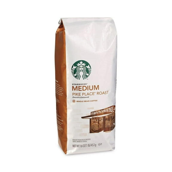 Starbucks 12411946 1 lb Bag Whole Bean Coffee - Pike Place Roast (6/Carton)