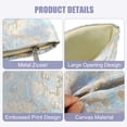 thumbnail image 6 of Floral Makeup Bag Zipper Flower Cosmetic Pouch Aesthetic Women Cosmetic Bags Coin Purse Blue, 6 of 7