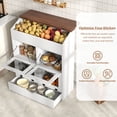 thumbnail image 6 of JOIVI Large Potato Storage Wood Bin, Wooden Bread Storage Bins with Removable Drawer & 4 Doors, 31'' Onion Organizer with Grocery Section, Vegetable Organization Cabinet for Kitchen, White, 6 of 9