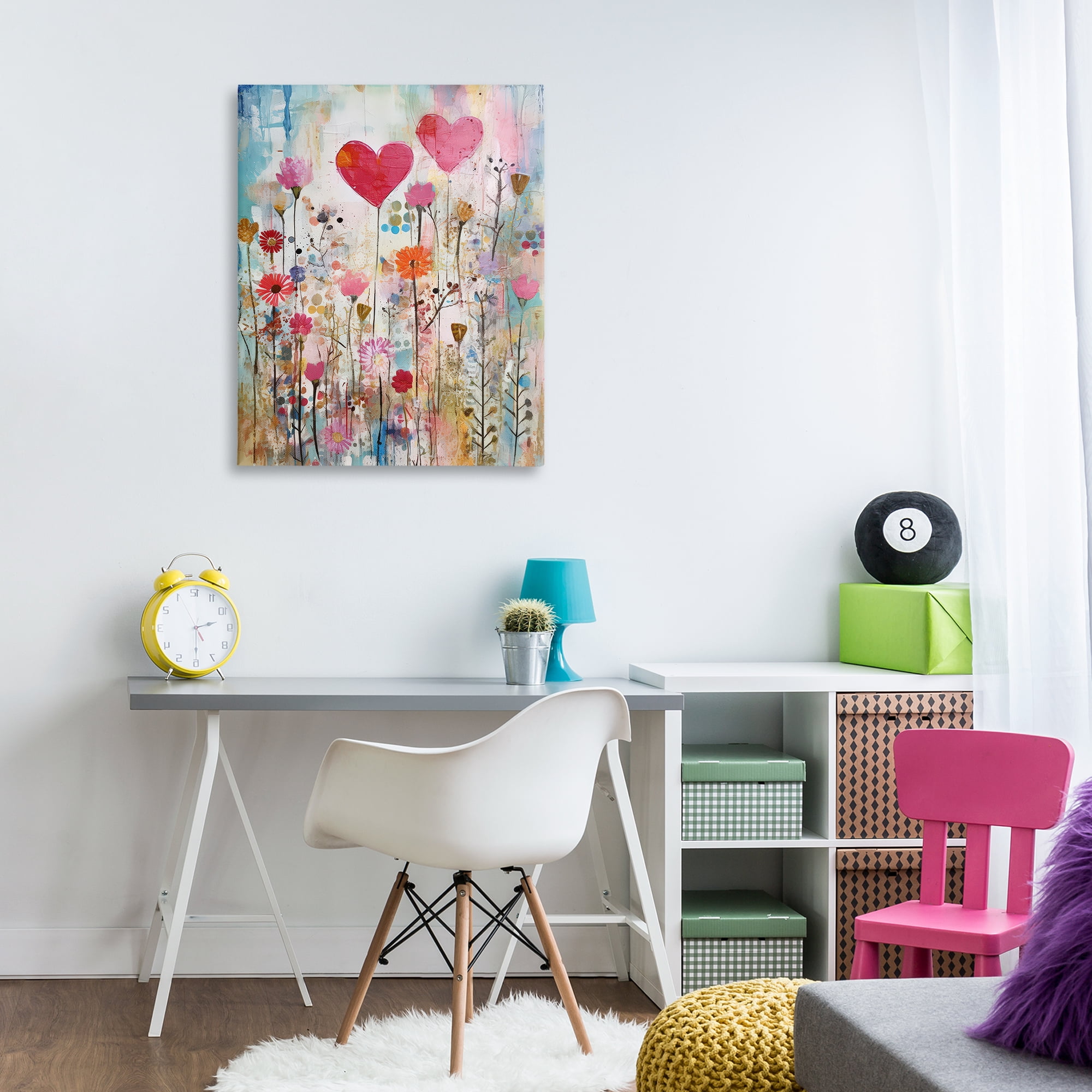 Stupell Industries Heart & Garden Collage Abstract Painting Wrapped Canvas Art Print Wall Art, 30 x 40