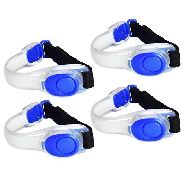 Arnés de tubo fluorescente para correr de noche, sujetador de silicona Led luminiscente azul, 4 Uds.